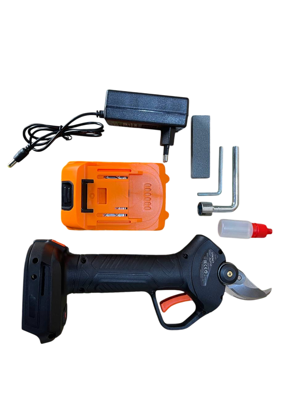 Секатор акумуляторний Stromo ACP-30 20В 2А·год Ø25 мм безщіткові АКБ та ЗП (300300) - фото 4 Секатор акумуляторний Stromo ACP-30 20В 2А·год Ø25 мм безщіткові АКБ та ЗП (300300) - фото 4