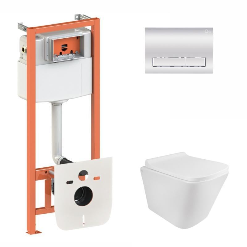 Набор Q-tap инсталляция Nest QT0133M425 с линейной панелью смыва QT0111M08381CRM и унитазом с сиденьем Tern QT1733052ERW (30344612)