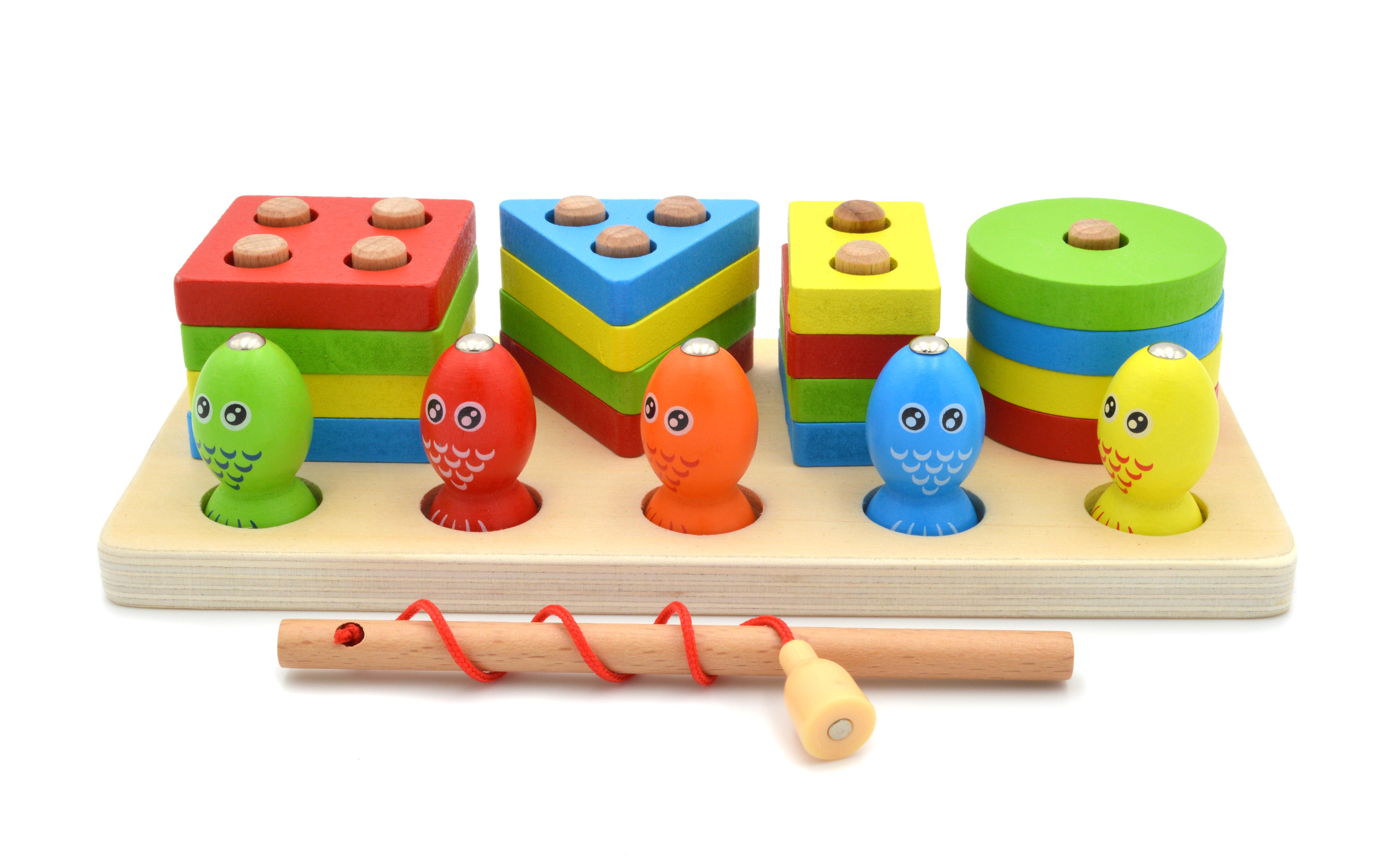 Дошка логічна дерев'яна сортер/риболовля/форми/кольори (40426)