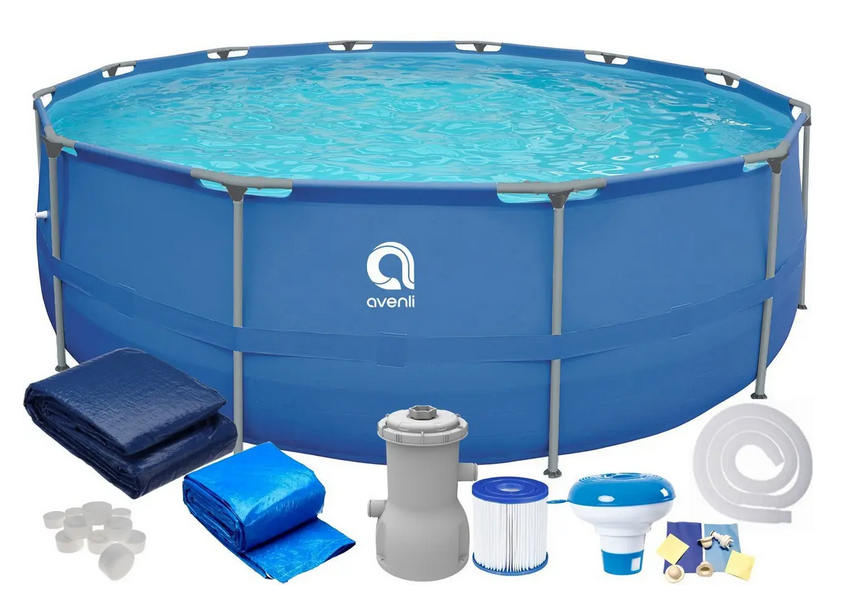 Бассейн каркасный Avenli комплект 19в1 с насосом/фильтром/накрытием и подстилкой 305×76 см 4383 л Синий (SC17798)