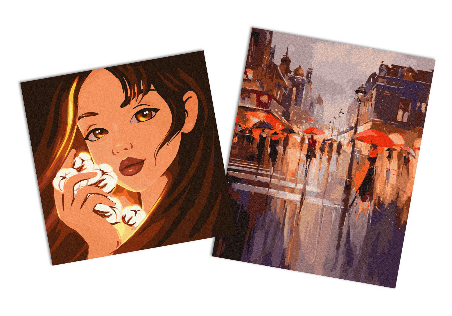 Набір картин за номерами Ідейка 2в1 Святкова атмосфера 40x50 см KHO2194 та Чарівна бавовна 40x40 см KHO2583 (CKHO9483)