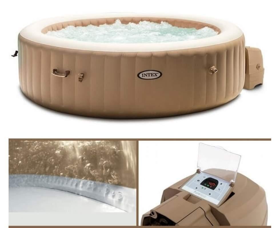 Басейн-джакузі надувний Intex 28426 PureSpa Bubble Therapy 196х71 см 4 особи Бежевий - фото 2