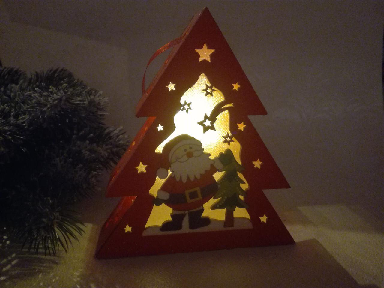 Игрушка новогодняя Елка с Сантой фонарик из дерева на елку с подвеской (1533428173) - фото 4 Игрушка новогодняя Елка с Сантой фонарик из дерева на елку с подвеской (1533428173) - фото 4