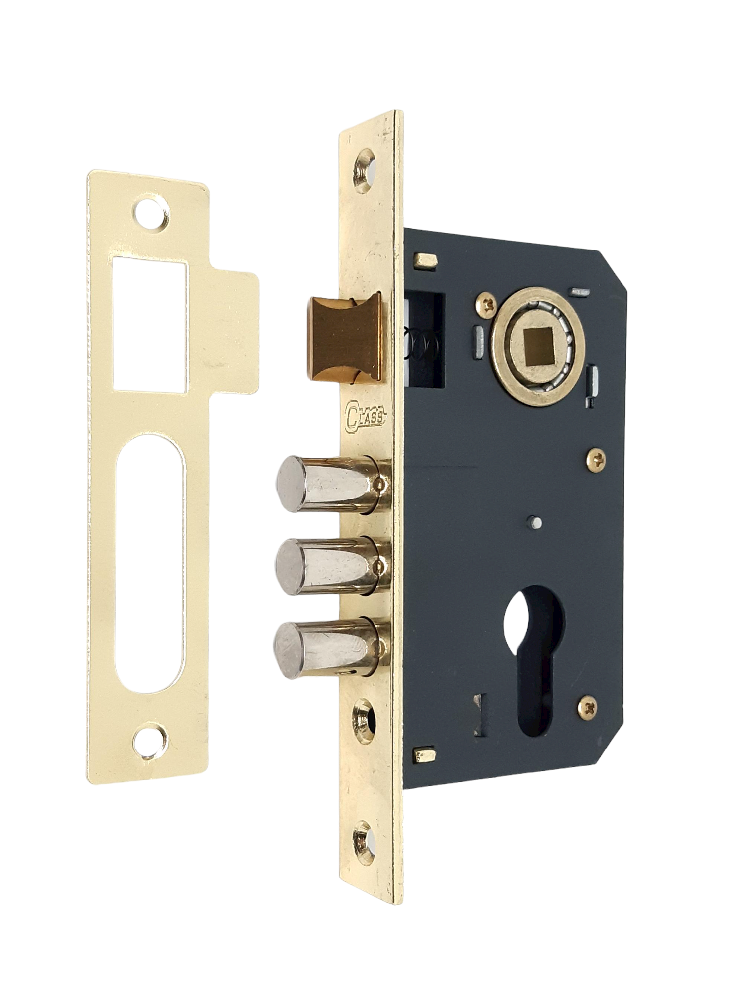 Корпус замка CLASS 9011SR-3R G 3 ригеля Латунь