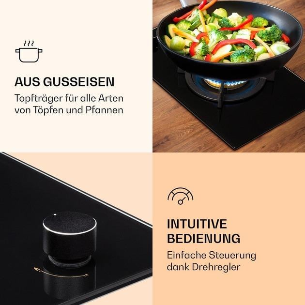 Варильна поверхня газова KLARSTEIN Goldflame 1 (10036336) - фото 3