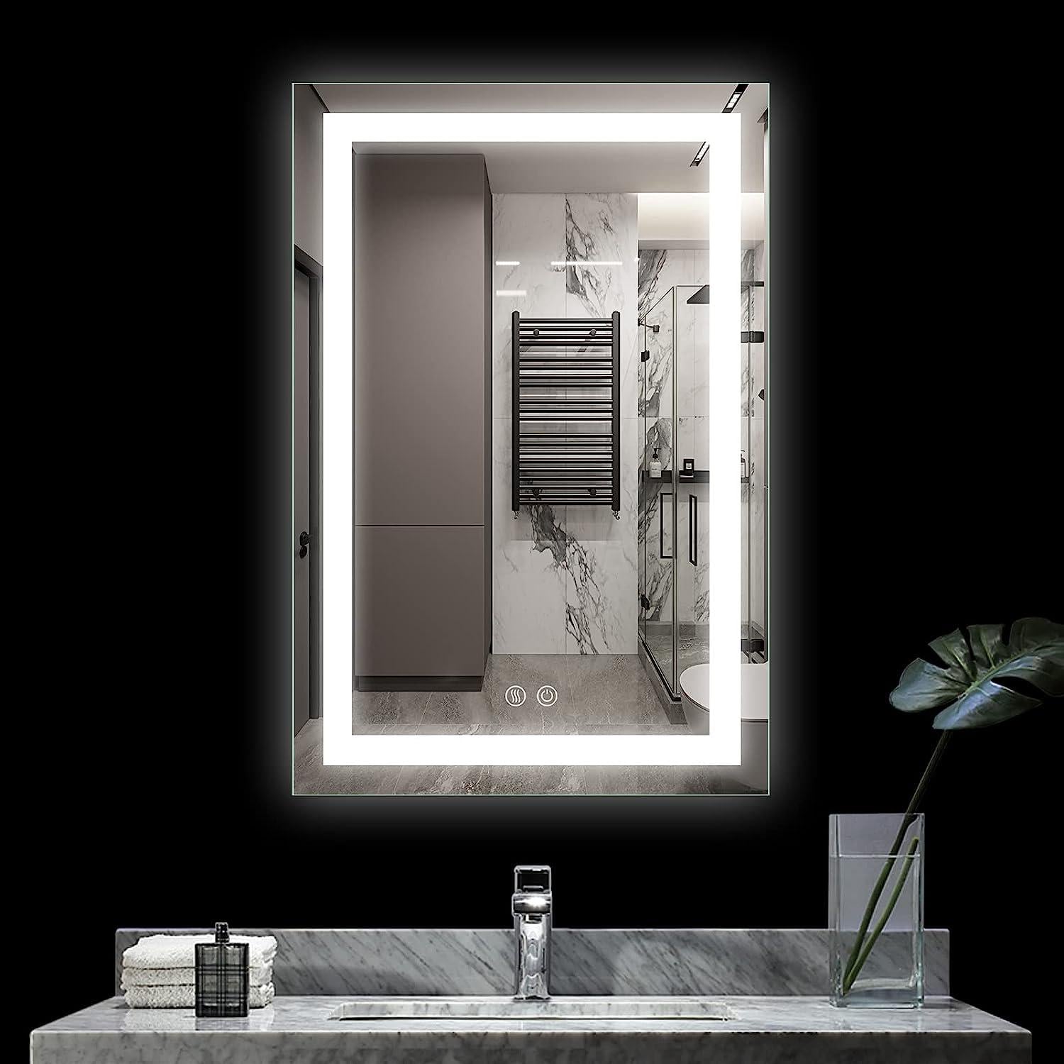 Дзеркало Dim Dzerkal BALLE з LED-підсвіткою/сенсорним керуванням/підігрівом 90х70 см (12044)