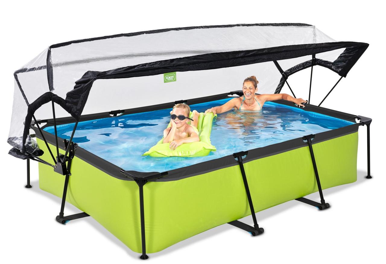 Каркасный бассейн Exit Toys с куполом 300х200х65 см Лайм