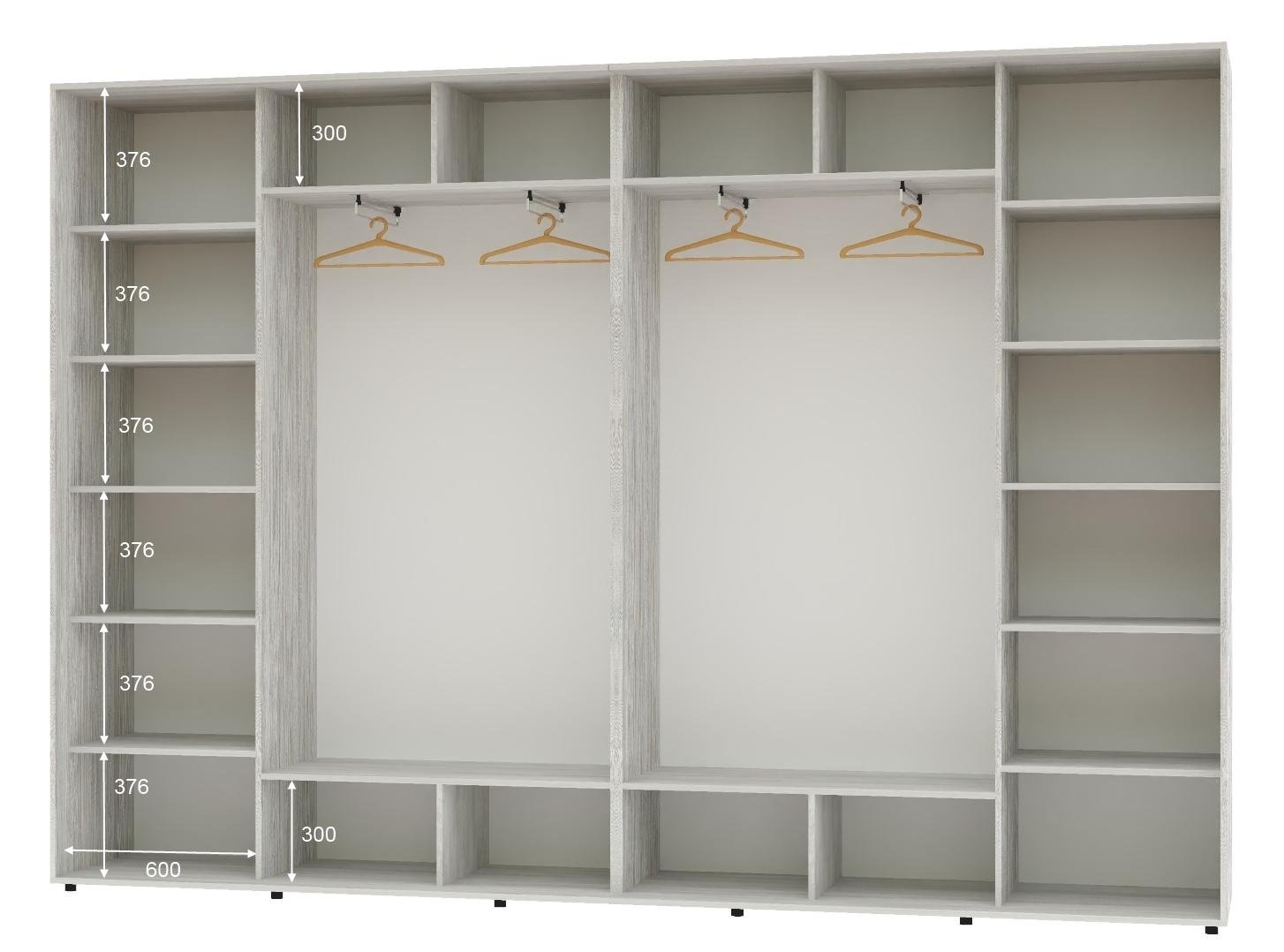 Шкаф-купе четырехдверный Алекса ДСП 360х45х230 см Сосна Натти (55849) - фото 2 Шкаф-купе четырехдверный Алекса ДСП 360х45х230 см Сосна Натти (55849) - фото 2