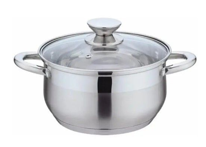 Кастрюля из нержавеющей стали Benson BN-599 с индукционным дном 6,5 л Серебристый (BN-599)