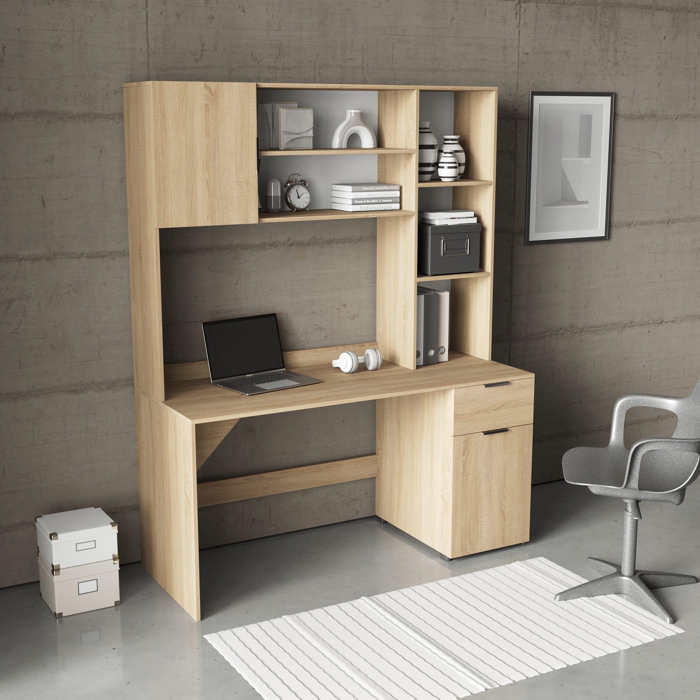 Письменный стол для офиса с надстройкой Дуб Сонома (380152) Письменный стол для офиса с надстройкой Дуб Сонома (380152)