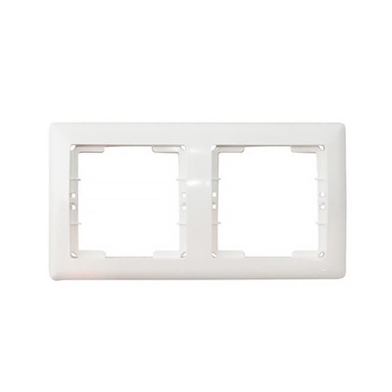 Рамка 2-постова УЕК BOLERO РГ02-00-0-ББ горизонтальна АБС-пластик Білий (EML20-K01-01)