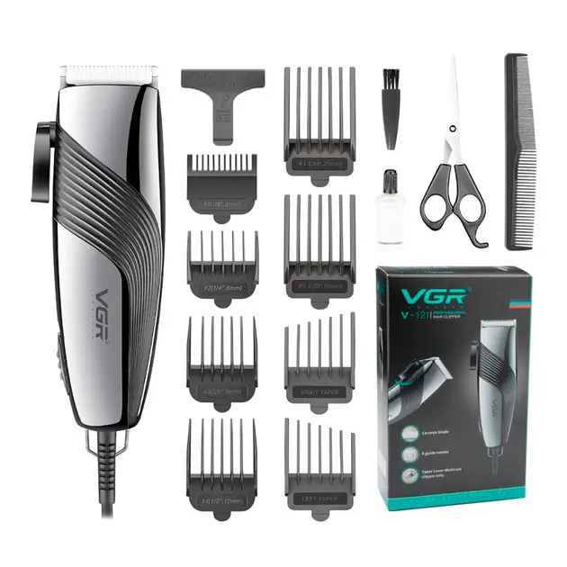 Машинка для стрижки VGR Professional V-121 8 насадок/ножницы/гребешок (8-18-2055378)