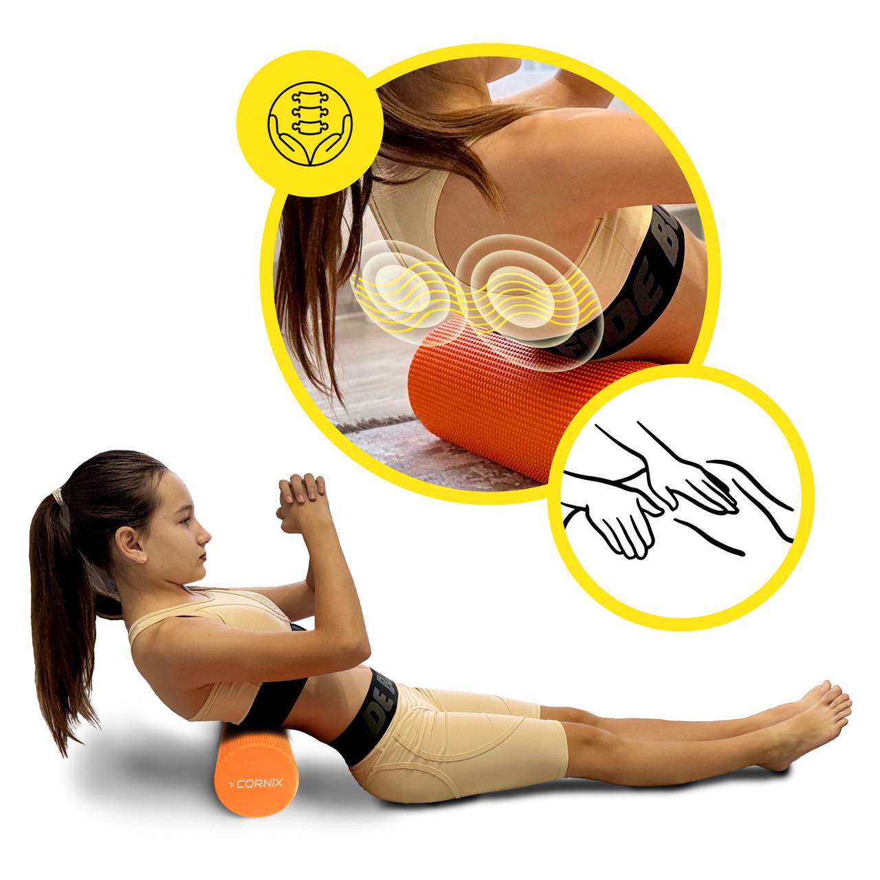 Масажний ролик Cornix EVA+ 45х15 см Orange (XR-0302) - фото 3