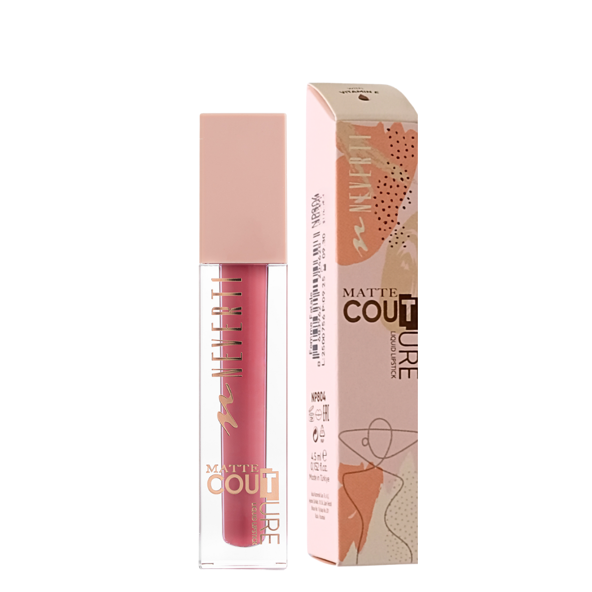 Помада для губ матова Neverti MATTE COUTURE LIQUID NP804 103 Rose Classigue Персиковий (13356230)