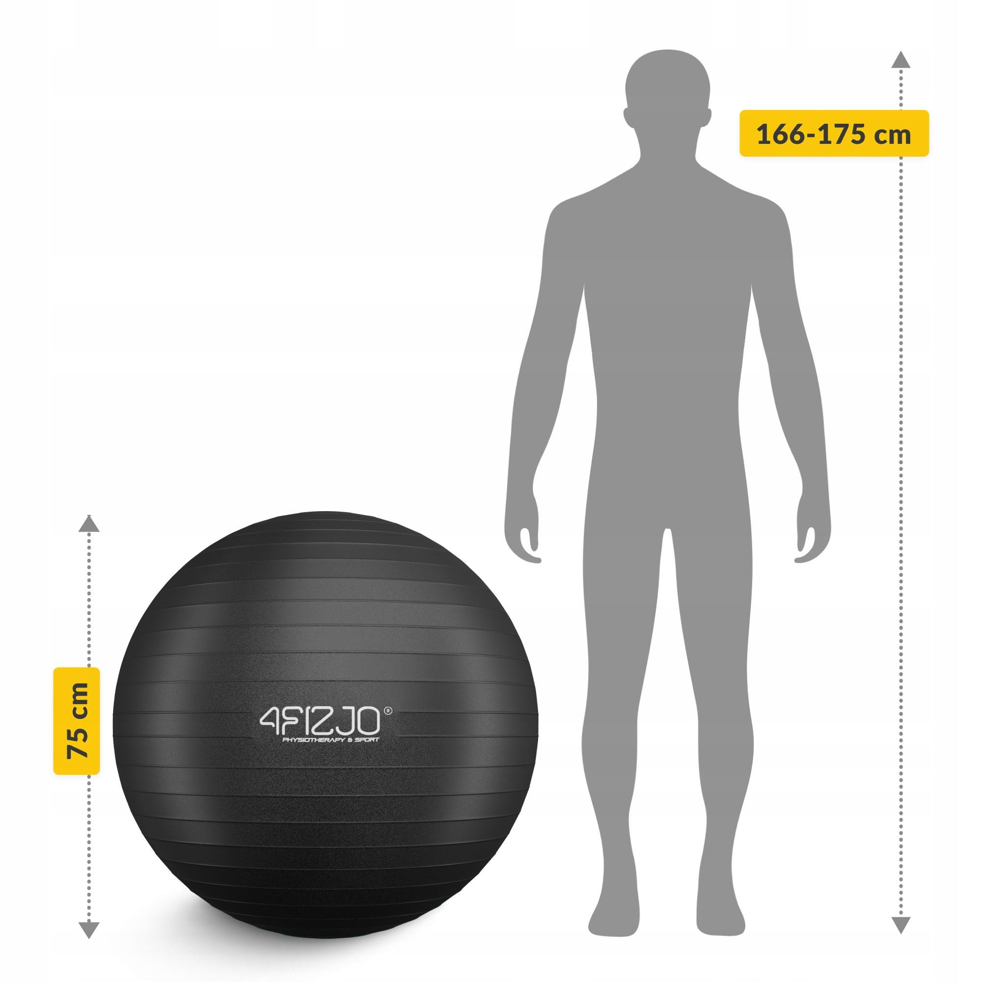 Мяч для фитнеса 4fizjo Anti-Burst 75 см Black (P-5907739316370) - фото 3