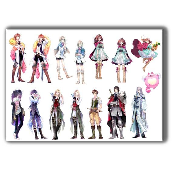 Стикеры аниме Дама и принц А4 лист (stik_182)