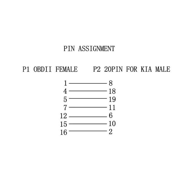 Переходник OBD2 на Kia 20 pin (1097873113) - фото 7
