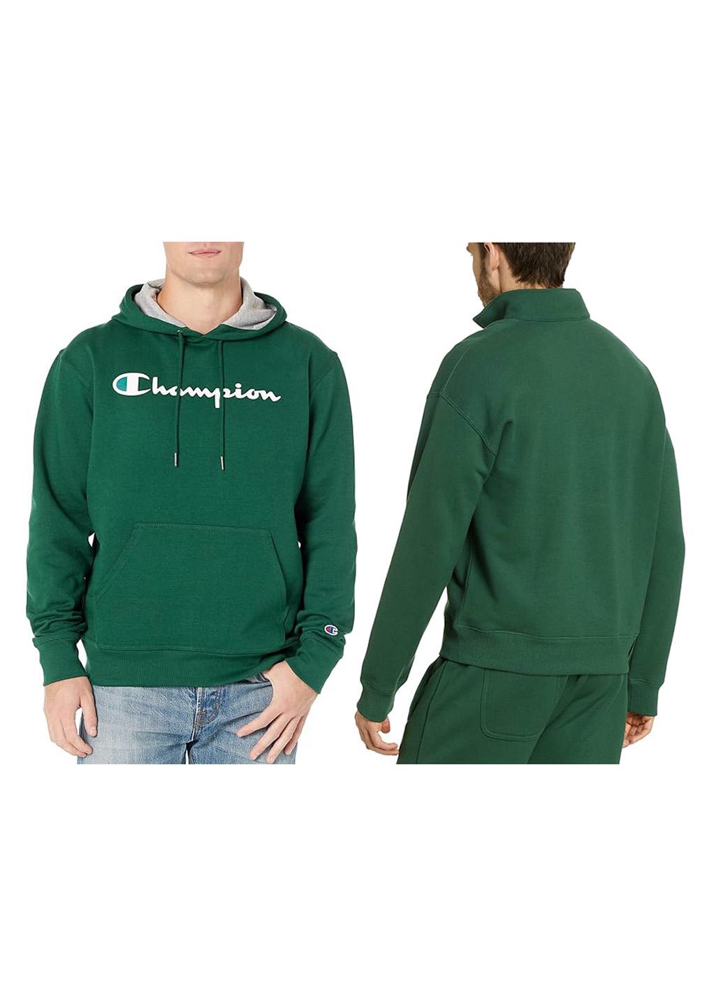 Толстовка мужская Champion Powerblend Fleece Pullover Hoodie 3 S Green (HBGF89H-3-S) - фото 3