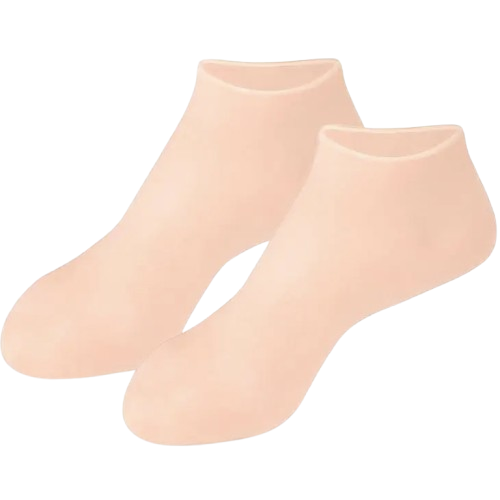 Шкарпетки зволожуючі для сухих ніг що потріскалися гелеві масажні тілесного кольору 2 пари (40_119)