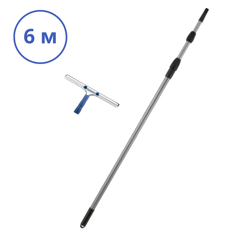 Швабра профессиональная для мойки окон 6 м с резиновым угоном 35 см (BP 952А) - фото 2