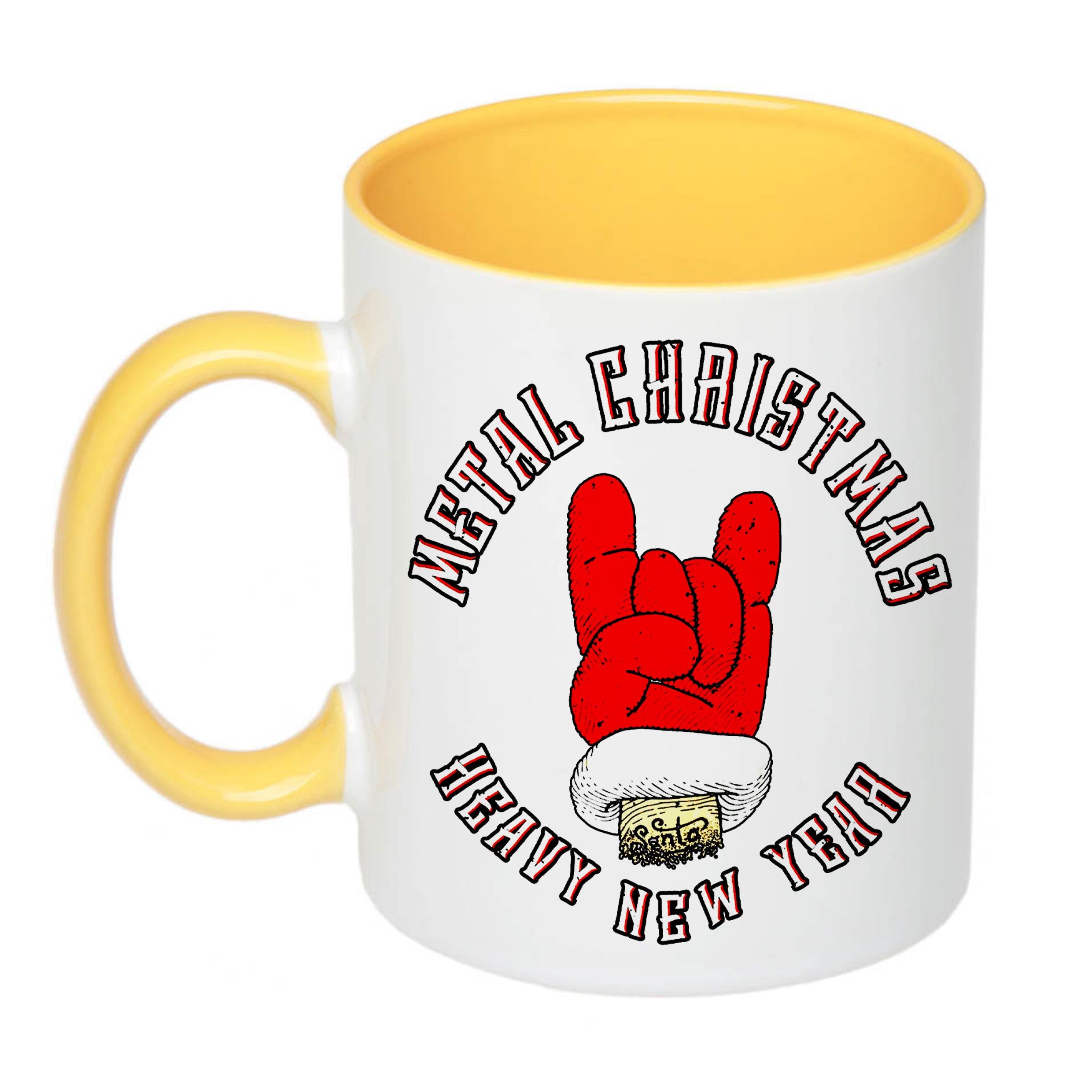 Чашка Metal Christmas and Heavy New Year 330 мл Желтый (17266) Чашка Metal Christmas and Heavy New Year 330 мл Желтый (17266)