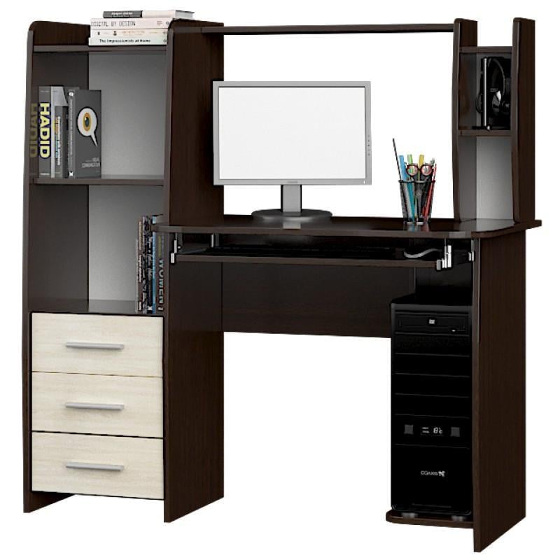 Стол компьютерный Эверест Лира с пеналом Венге/Дуб молочный