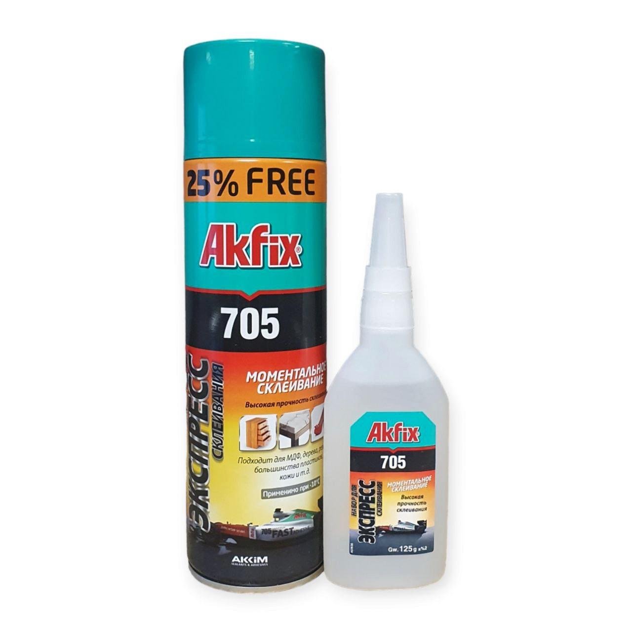 Клей с активатором Akfix 705 Fast Adhesive 125 г/500 мл