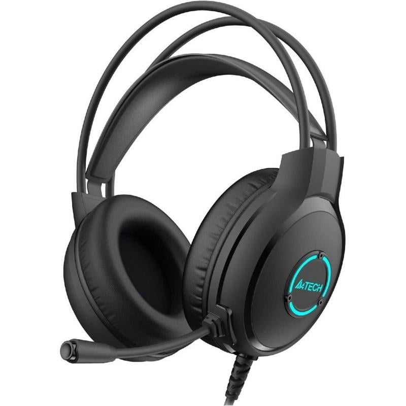 Гарнітура дротова A4Tech FH300U LED 50 мм USB-A Black (26075366)