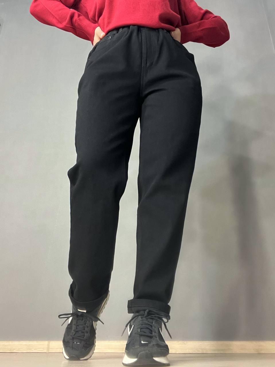 Джинси жіночі Vanver 81888 mom jeans relax comfort талія на резинці р. 34 Чорний (3844) - фото 8