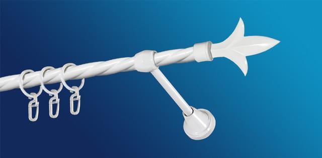 Карниз для шторы Plastidea Лилия металлический витой одинарный с крючками D 16 мм 140 см Белый