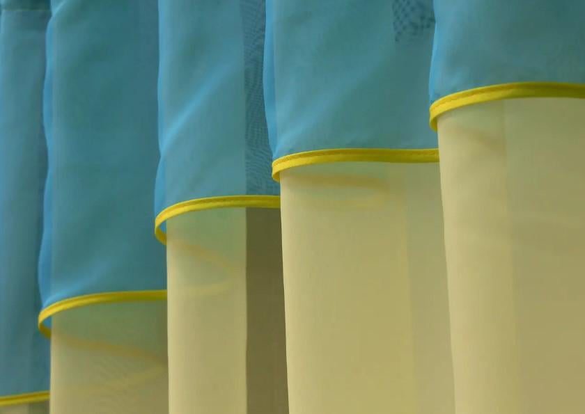 Фіранка арка на кухню 280х170 см Жовтий/Лазурний (036к) - фото 5 Фіранка арка на кухню 280х170 см Жовтий/Лазурний (036к) - фото 5