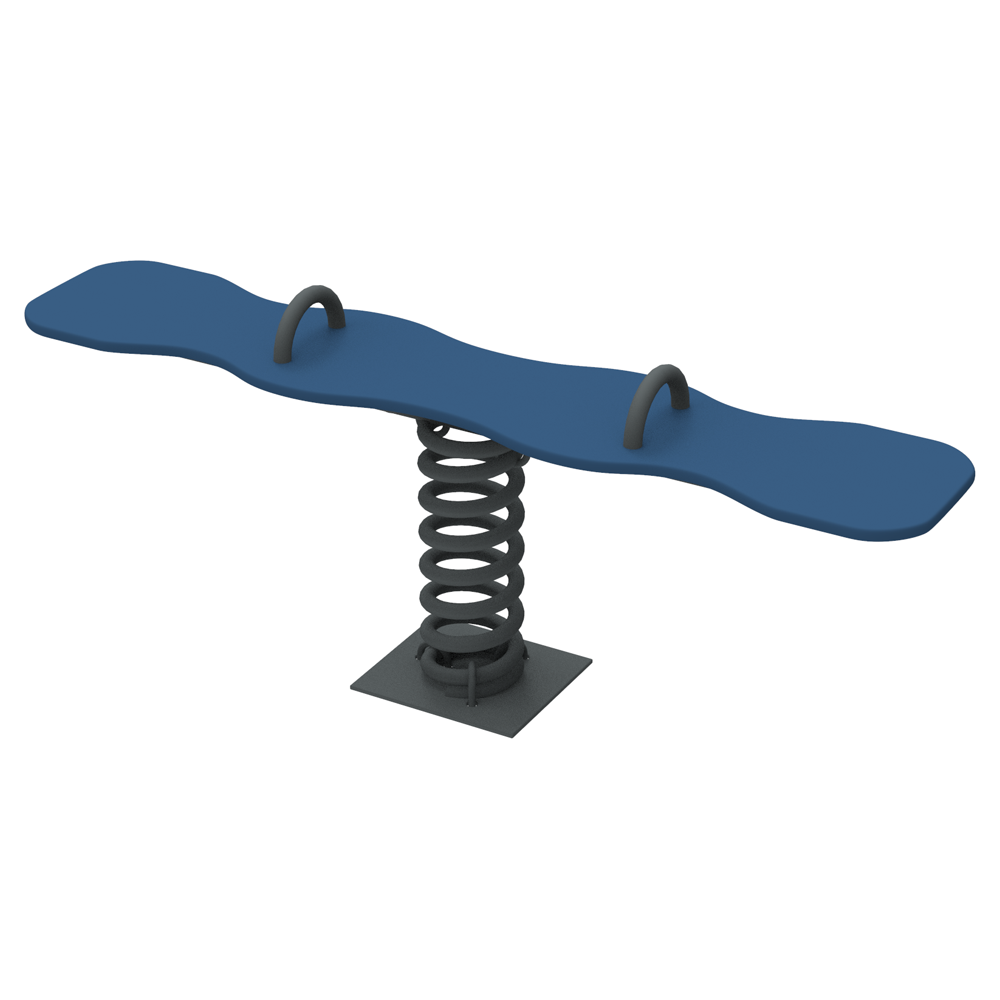 Качеля на пружине для детской площадки Kidigo Сноуборд 175х44х58 см Синий (1127670985)