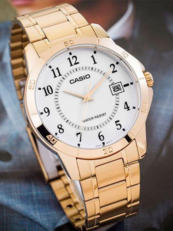 Наручные часы мужские Casio MTP-V004G-7B MTP-V004G-7B Timeless Collection Белый (2928780556)