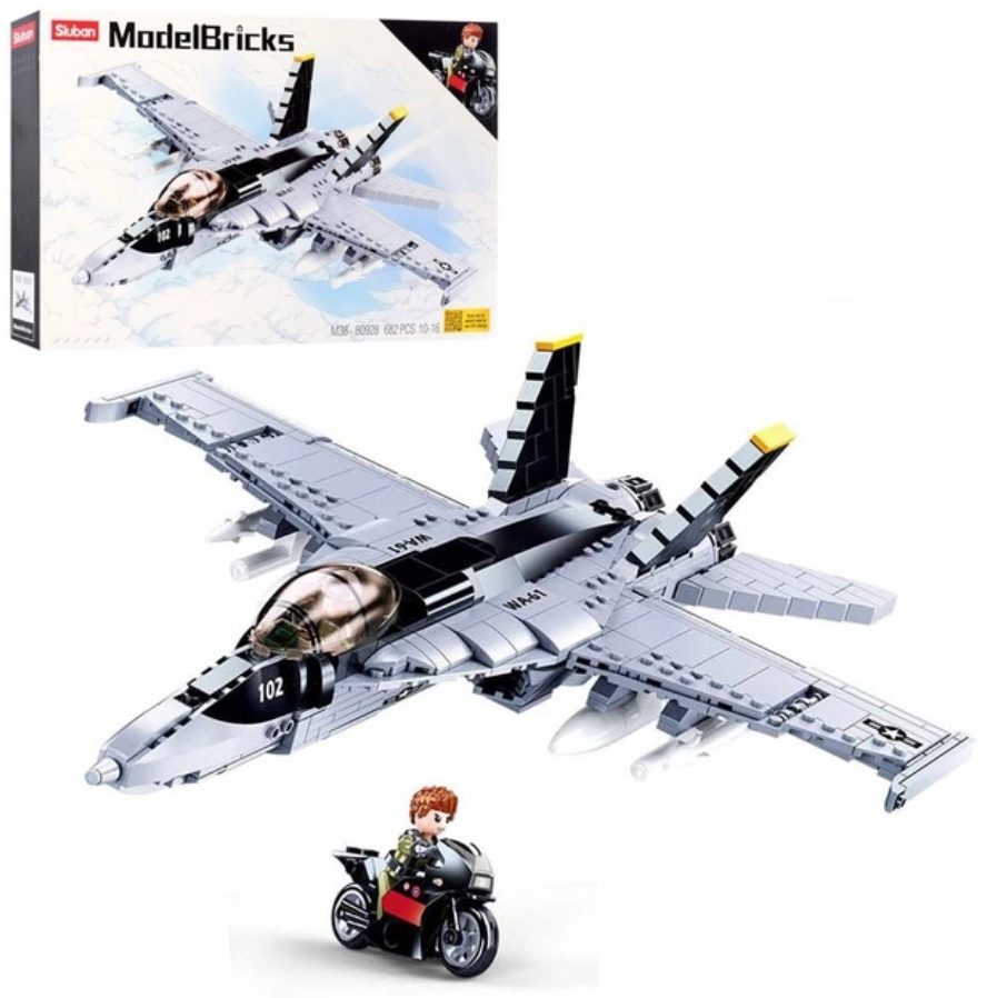 Конструктор Sluban Боевой самолет 682 дет.