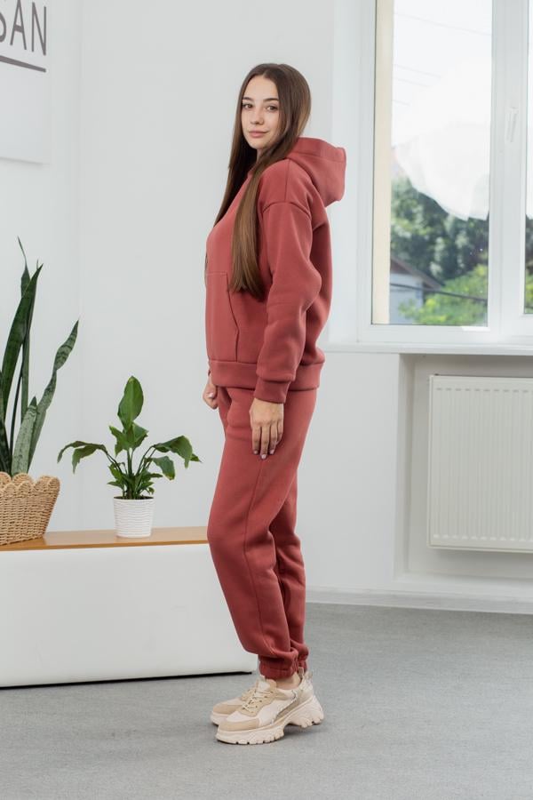 Спортивный костюм женский AKSAN зимний тринитка двойка XS Коралловый (23.2129_coral4_40(XS)) - фото 2