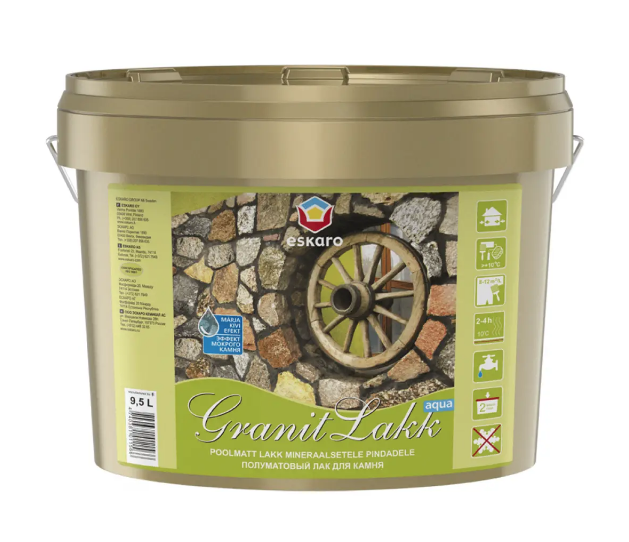 Лак акриловый декоративный для камня ESKARO GRANIT LAKK AQUA 9,5 л