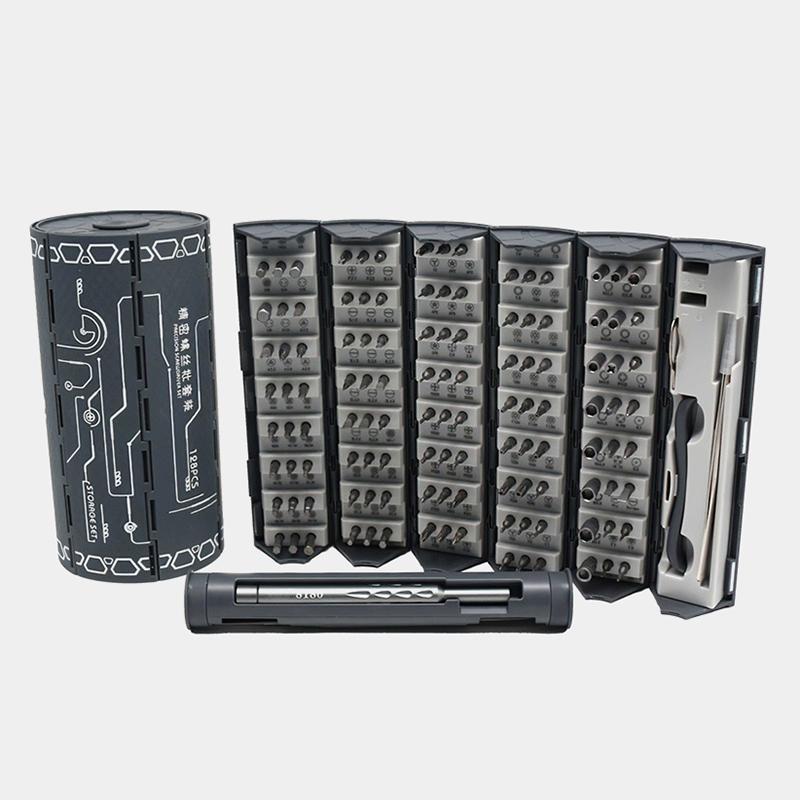 Набор магнитных отверток 128в1 для точных работ с битами из стали S2 Roll-up хранения Gray (110299) - фото 6 Набор магнитных отверток 128в1 для точных работ с битами из стали S2 Roll-up хранения Gray (110299) - фото 6