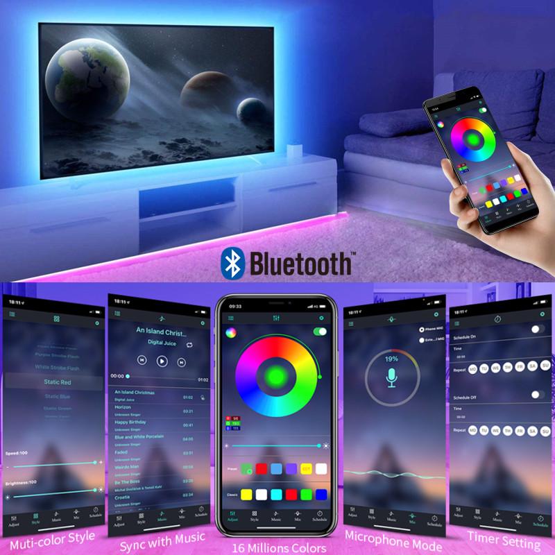 Лента светодиодная RGB с Bluetooth 5050 USB 5 м - фото 2