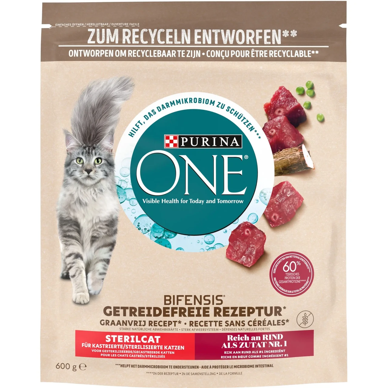 Сухий корм для дорослих котів після стерилізації Purina One Grain Free Bifensis 600 г (8445290455857)