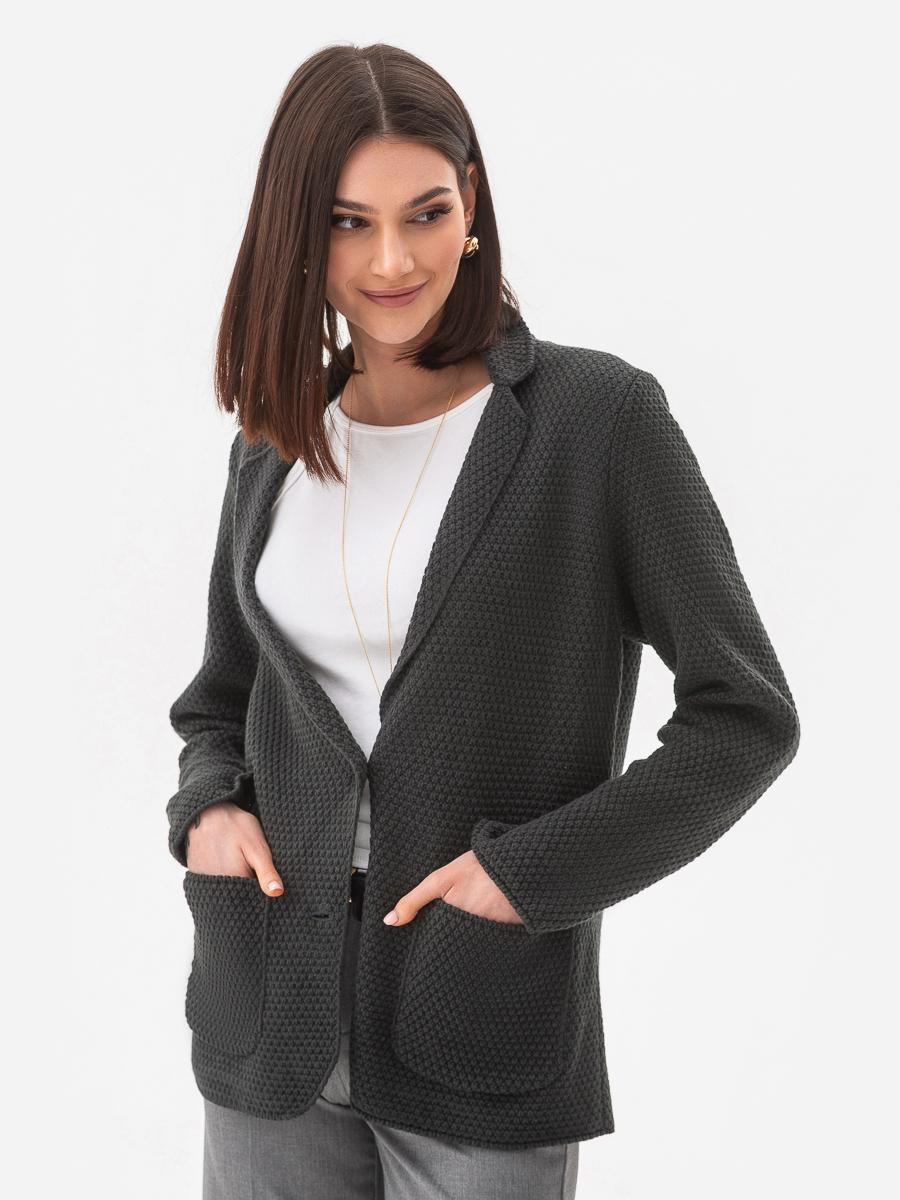Пиджак женский рисовой вязки SVTR р. 40-42 Темно-серый (598)