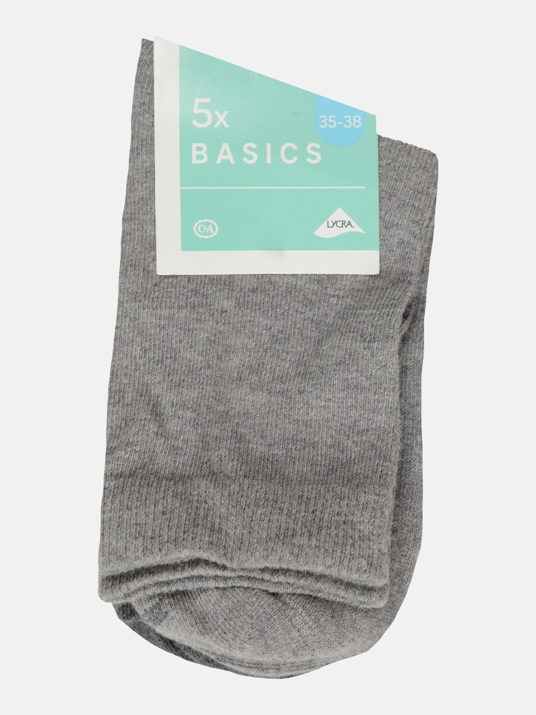 Шкарпетки C&A р. 39-42 5 пар Білий/Сірий/Чорний (2243179440801)