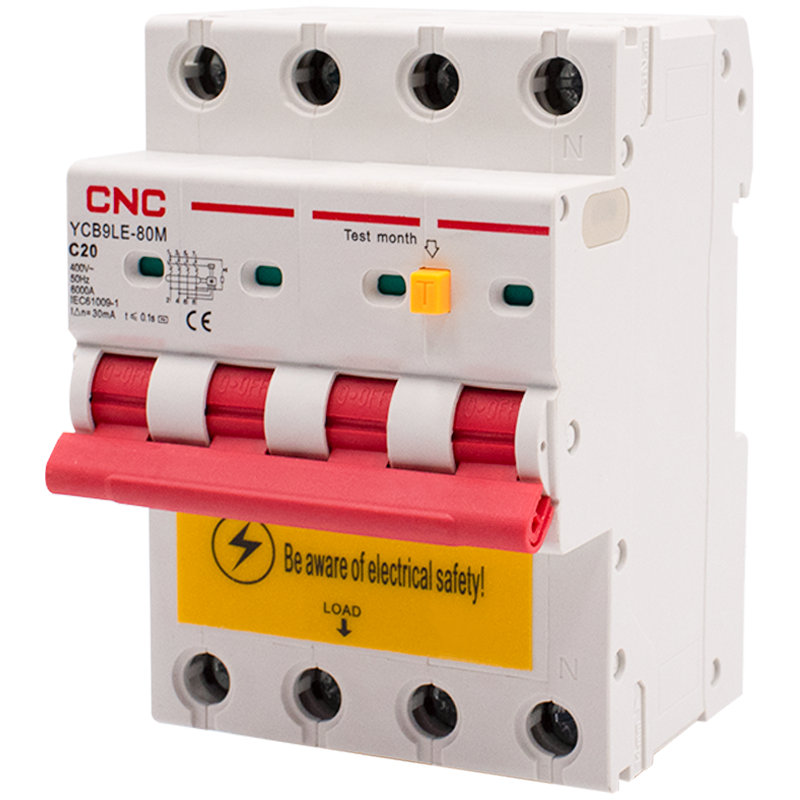 Диференційний вимикач CNC YCB9LE-80M 3Р+N 20А 30мА 6кА "C" тип АС (Б00044022)