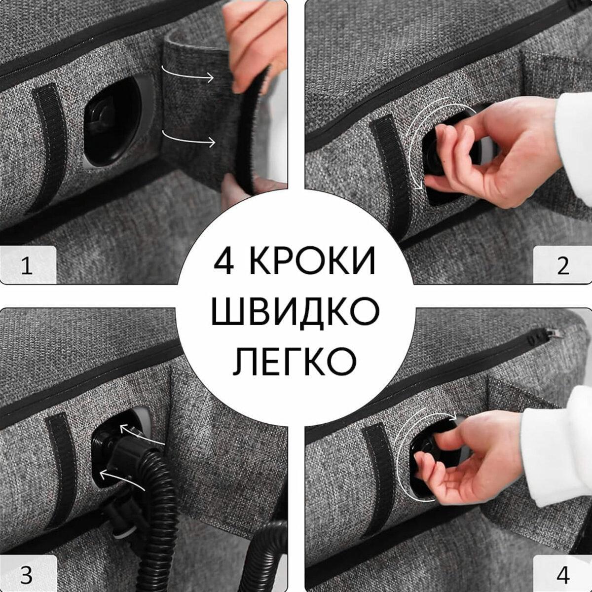 Комплект надувной мебели диван и 2 кресла Серый (SW-00002659) - фото 7