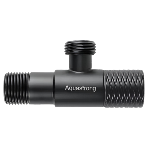 Кран кутовий Aquastrong 1/2" Зх1/2" З D7 Black (D716)