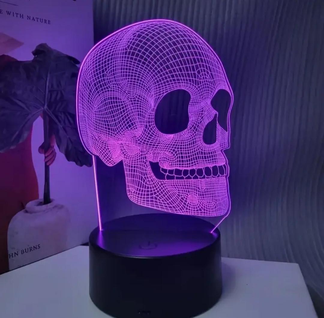 LED-нічник 3D RGB Череп з підсвіткою (27829592)