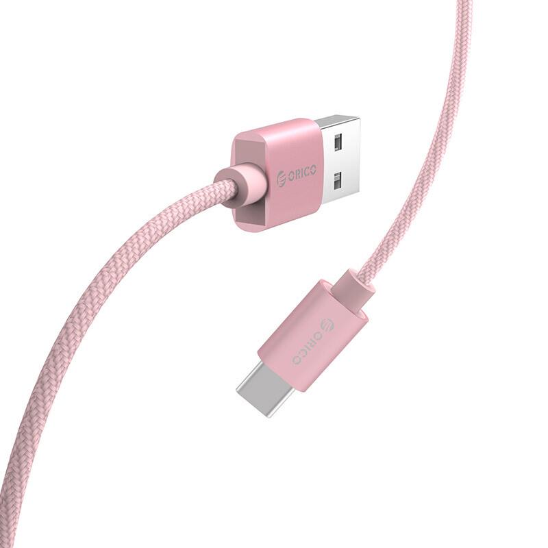 Кабель USB Type-C Orico HTF-10 для зарядки і передачі даних 1 м Рожевий - фото 2