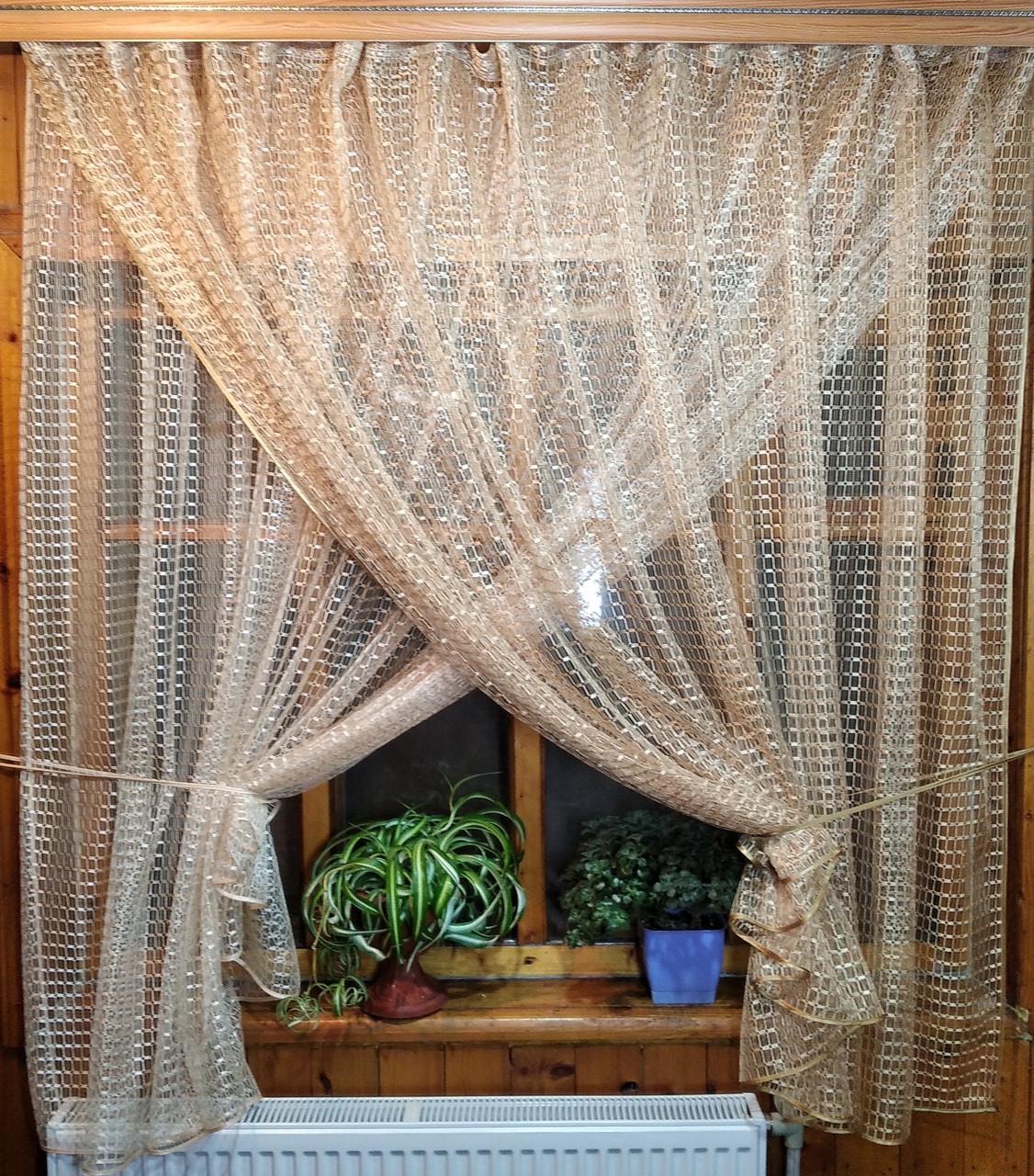 Тюль Дина Мокко/Молочный (963732206) - фото 3