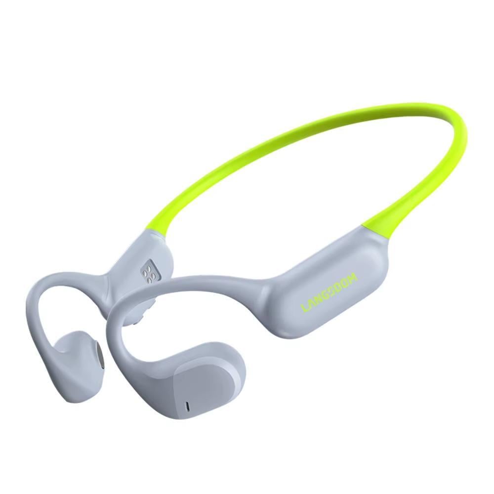 Наушники беспроводные костные Langsdom BE-18 Max Open-Ear 32 Гб Серо-салатовые (4787377)