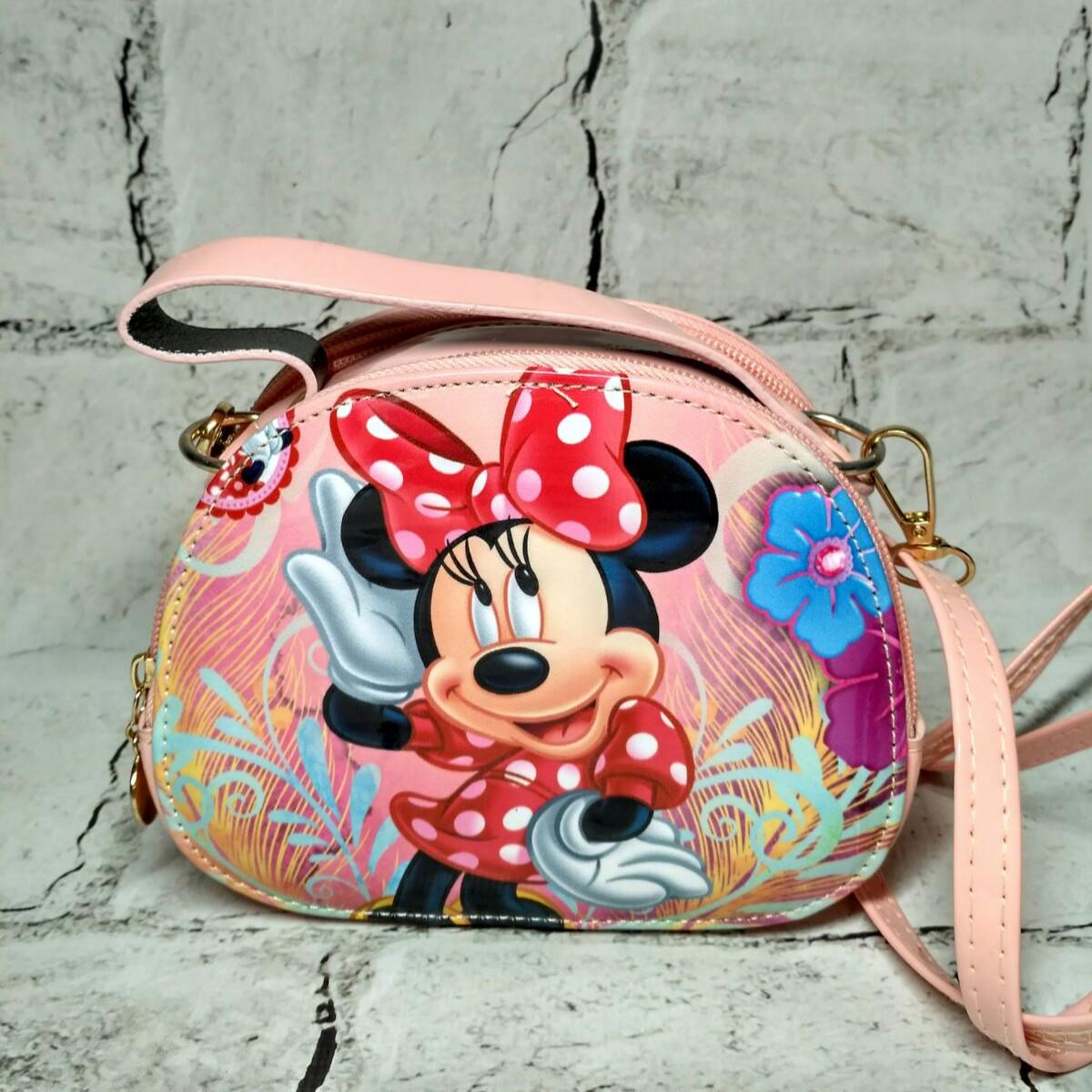 Сумочка дитяча для дівчинки лакова з ремінцем Міккі 15х12х5 см Персиковий (731-7)
