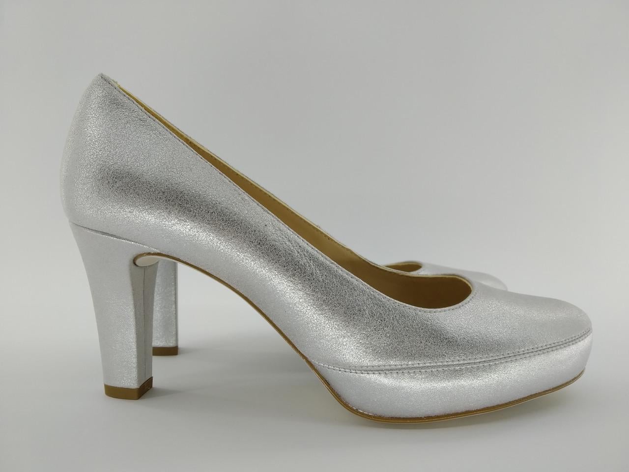 Туфлі жіночі шкіряні Unisa numar metalicsd 060 р. 37 24 см Срібний